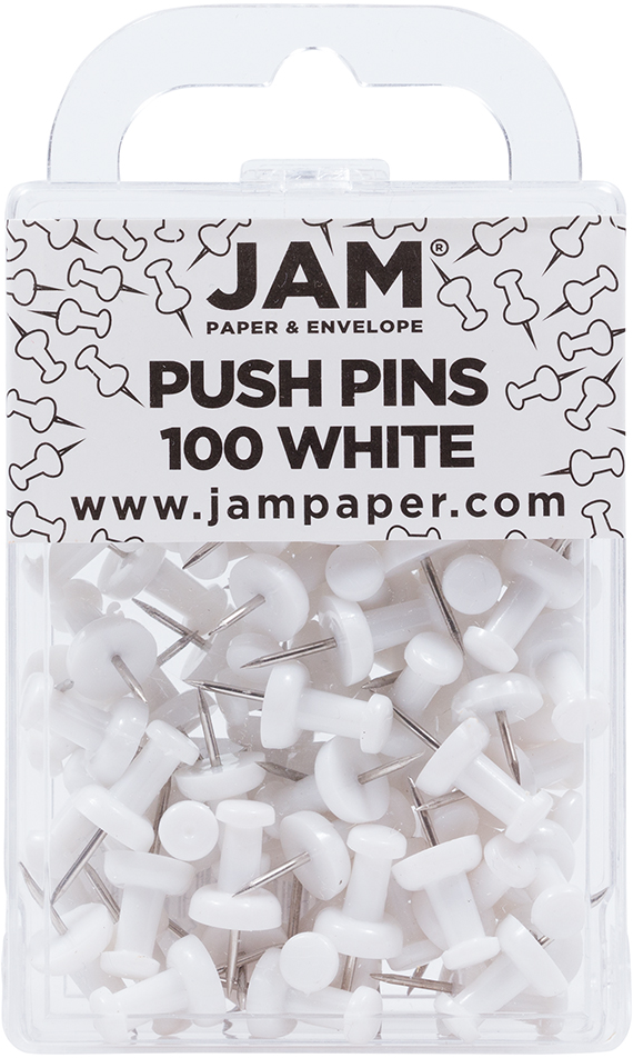 White Pushpins - 100 Pack
