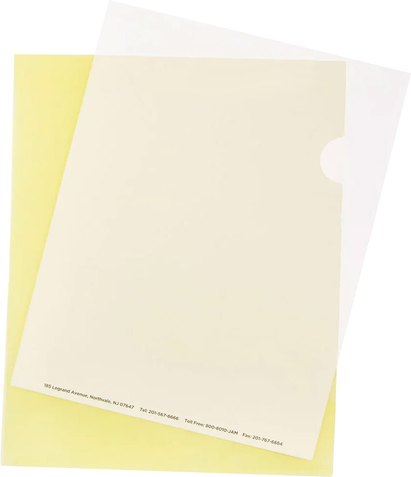 Yellow 9 x 11 1/2 Plastic Sleeves