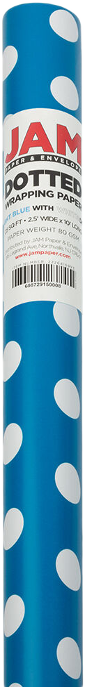 Blue with White Dots Wrapping Paper (25 Sq Ft)