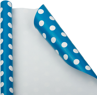 Blue with White Dots Wrapping Paper (25 Sq Ft)