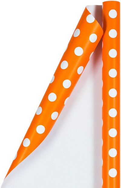 Orange with White Dots Wrapping Paper (25 Sq Ft)