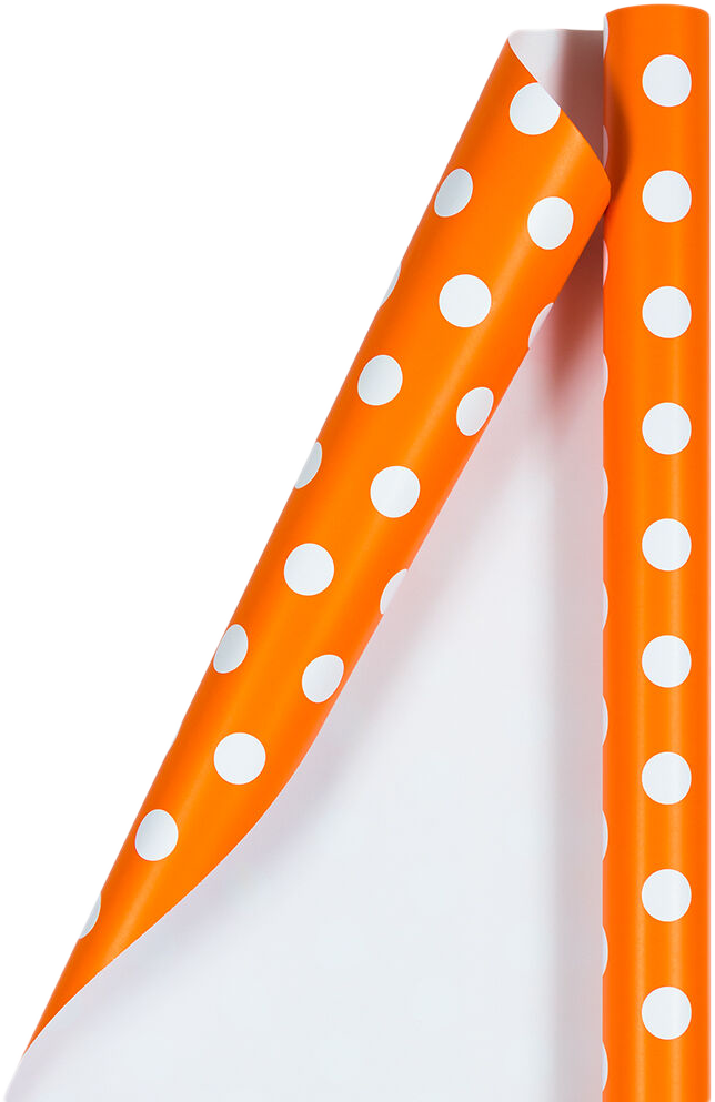 Orange with White Dots Wrapping Paper (25 Sq Ft)