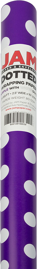 Purple with White Dots Wrapping Paper (25 Sq Ft)