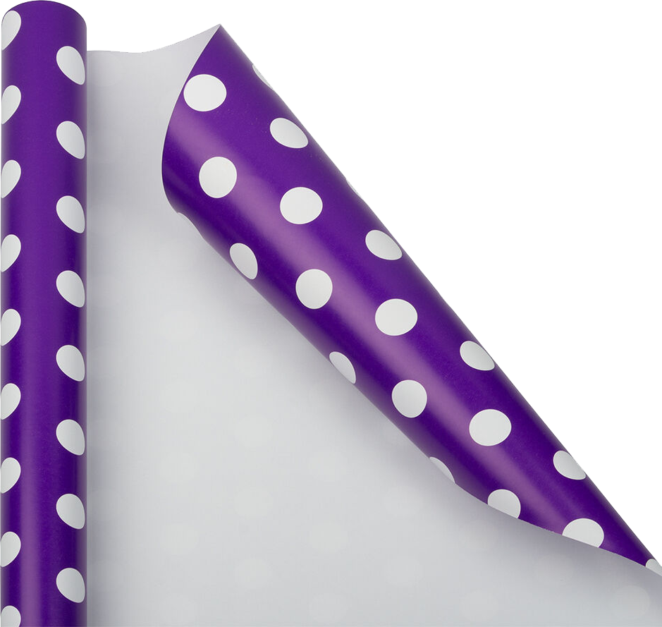 Purple with White Dots Wrapping Paper (25 Sq Ft)