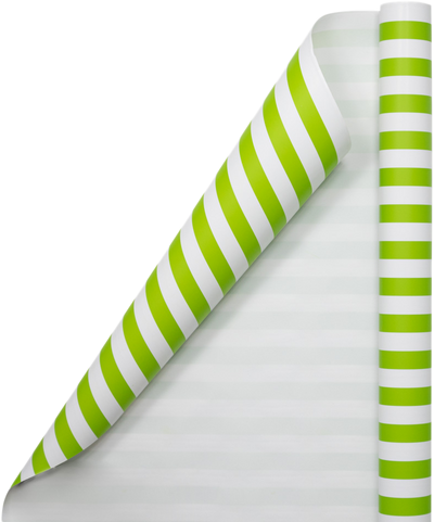 Lime Green and White Stripe Wrapping Paper (25 Sq Ft)