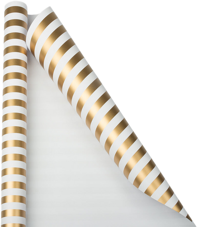 Gold & White Wrapping Paper (25 Sq Ft)