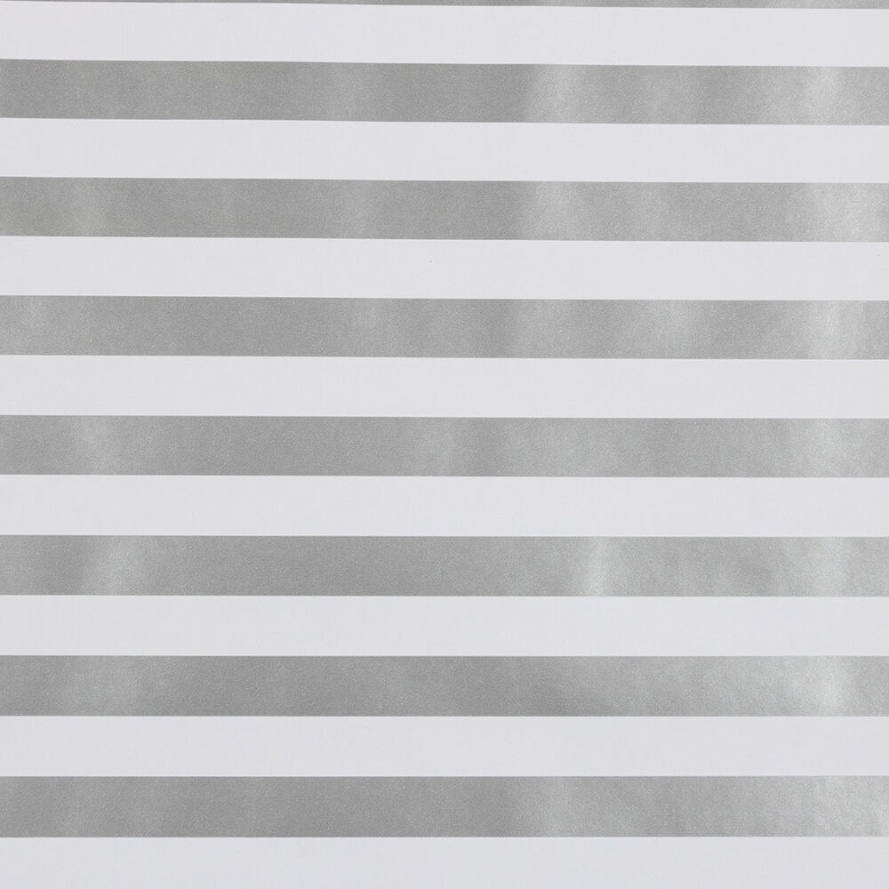Silver and White Stripe Wrapping Paper (25 Sq Ft)