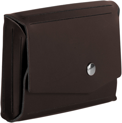 Dark Brown Leather Business Card Case with Angular Flap - 20 Card Capacity