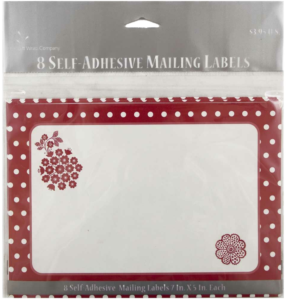 Red Flowers 7 x 5 To/From Gift Label Stickers