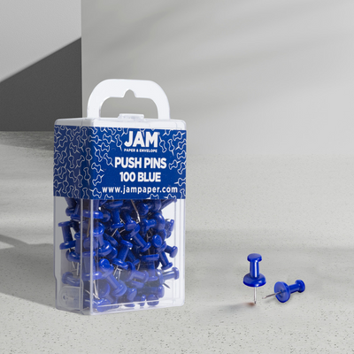 Blue Pushpins - 100 Pack