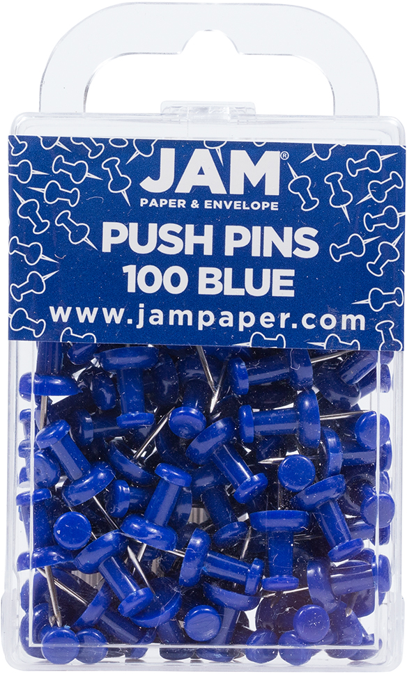 Blue Pushpins - 100 Pack