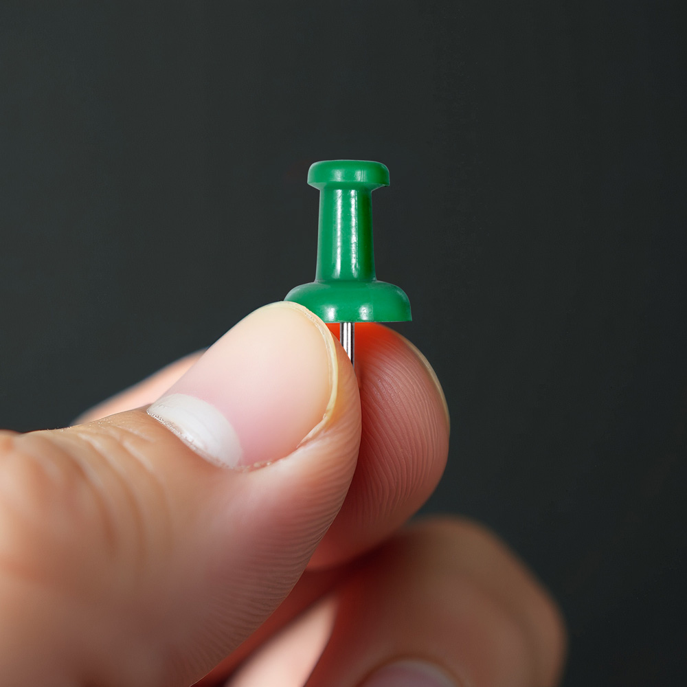 Green Pushpins - 100 Pack