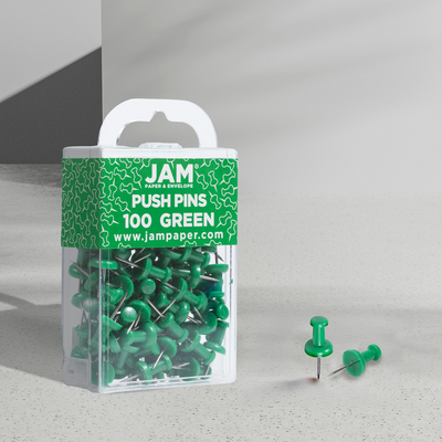 Green Pushpins - 100 Pack