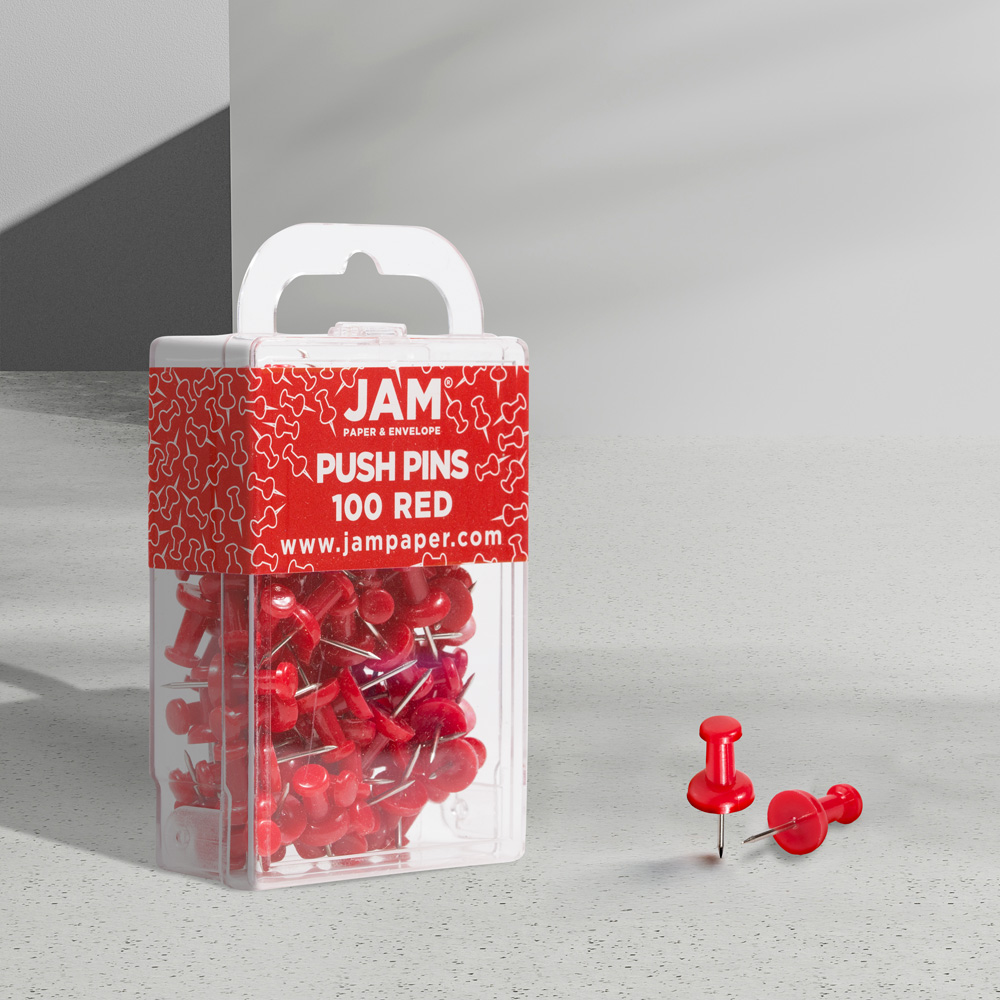 Red Pushpins - 100 Pack