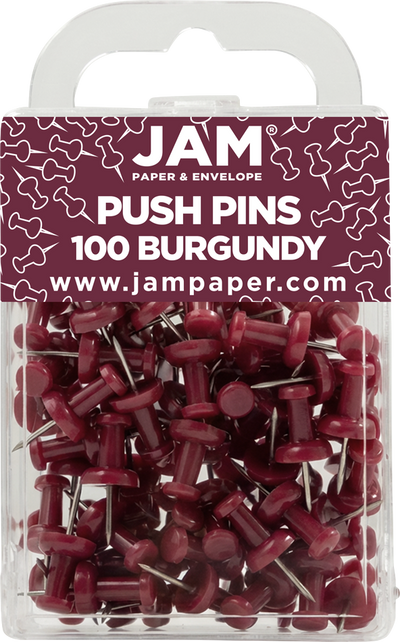 Burgundy Pushpins - 100 Pack