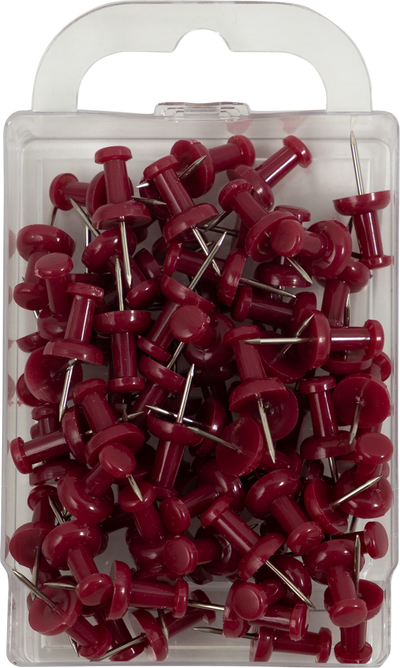 Burgundy Pushpins - 100 Pack