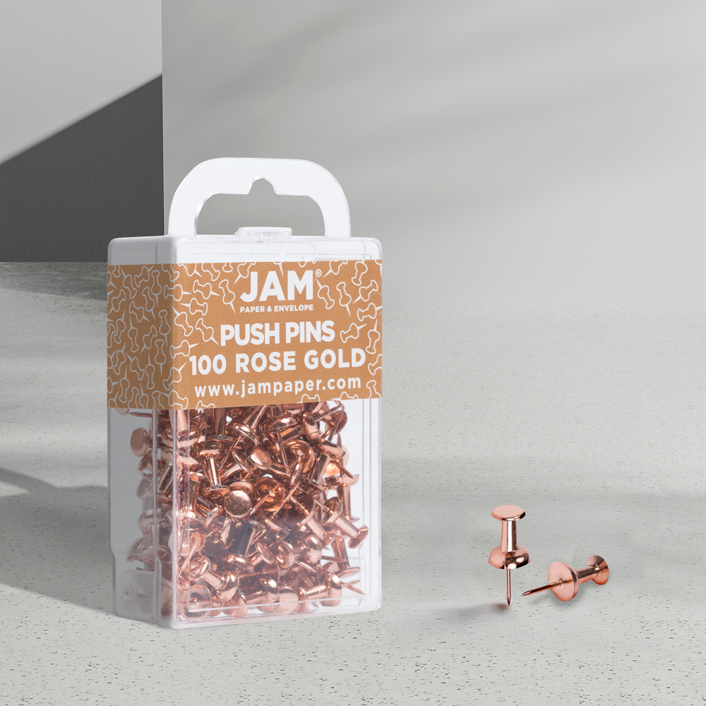 Rose Gold Pushpins - 100 Pack