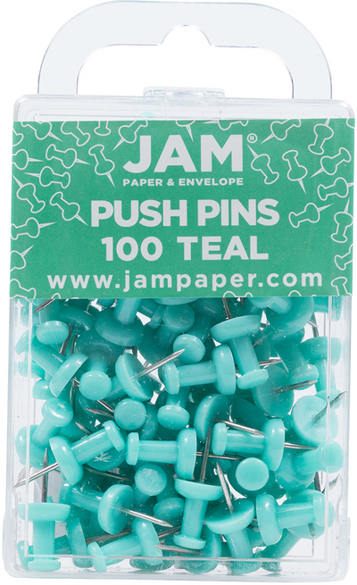 Teal Blue Teal Pushpins - 100 Pack