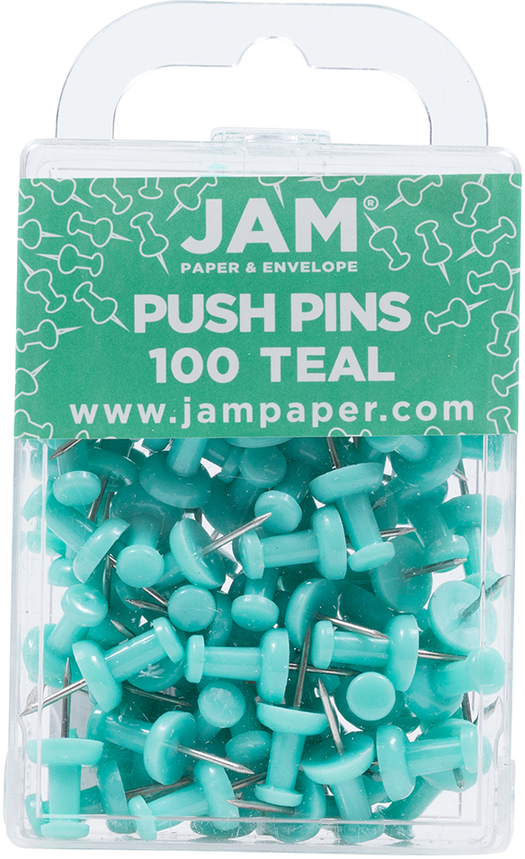 Teal Blue Teal Pushpins - 100 Pack