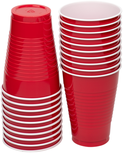 Red 12oz Plastic Cups - 20 Pack