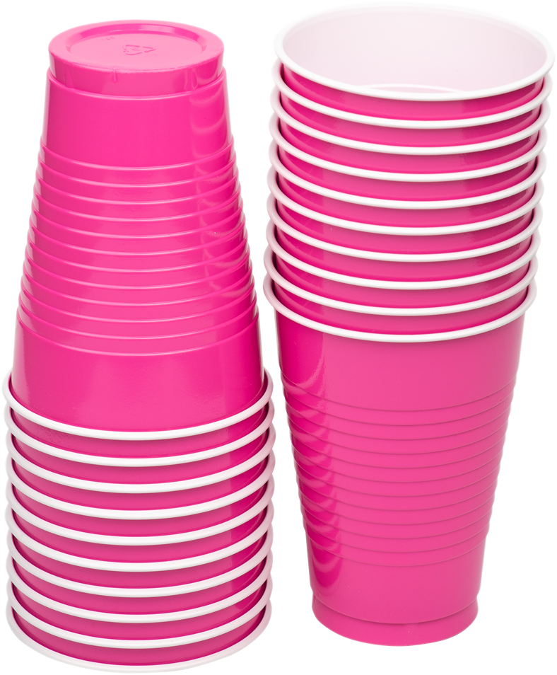Fuchsia 12oz Plastic Cups - 20 Pack