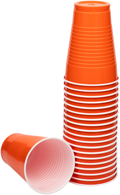 Orange 12oz Plastic Cups - 20 Pack