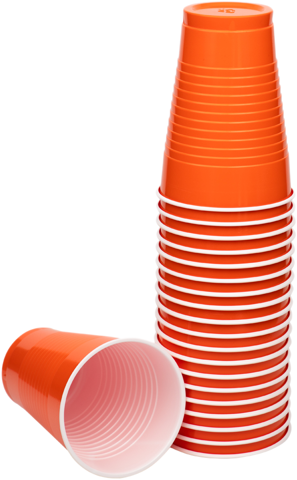 Orange 12oz Plastic Cups - 20 Pack