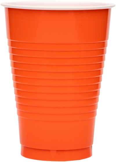 Orange 12oz Plastic Cups - 20 Pack