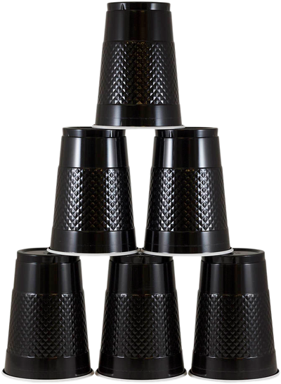 Black 16oz Plastic Cups - 20 Pack