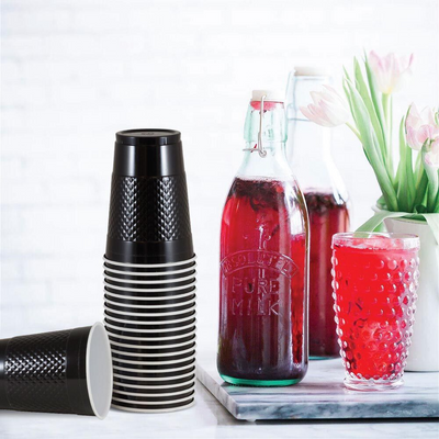 Black 16oz Plastic Cups - 20 Pack