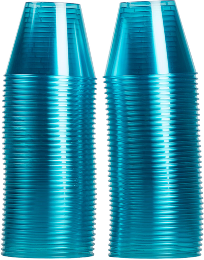 Bright Blue 9oz Plastic Tumblers - 72 Pack