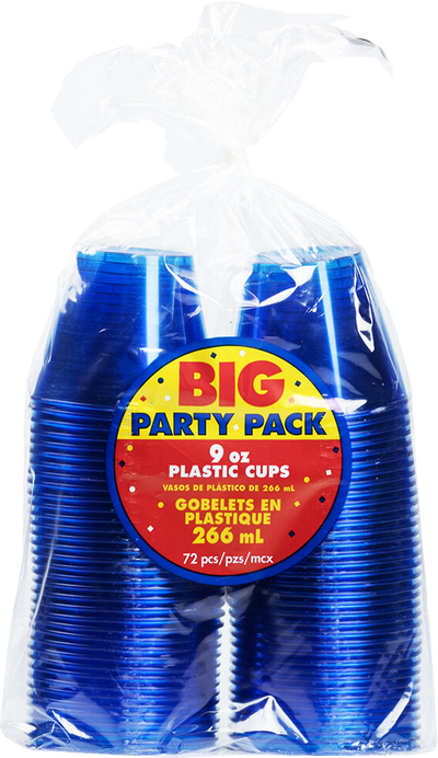Royal Blue 9oz Plastic Tumblers - 72 Pack
