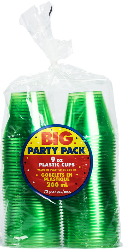 Lime Green 9oz Plastic Tumblers - 72 Pack