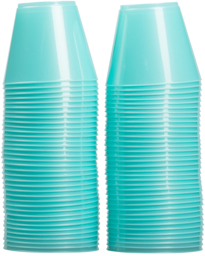 Light Teal Blue 9oz Plastic Tumblers - 72 Pack