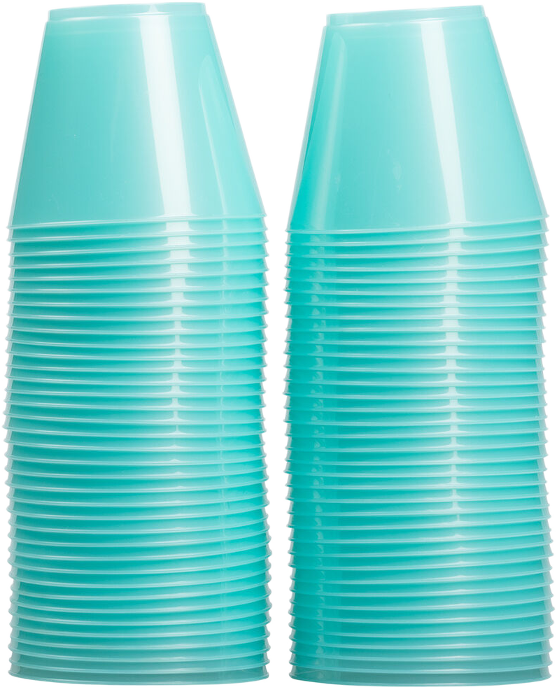 Light Teal Blue 9oz Plastic Tumblers - 72 Pack