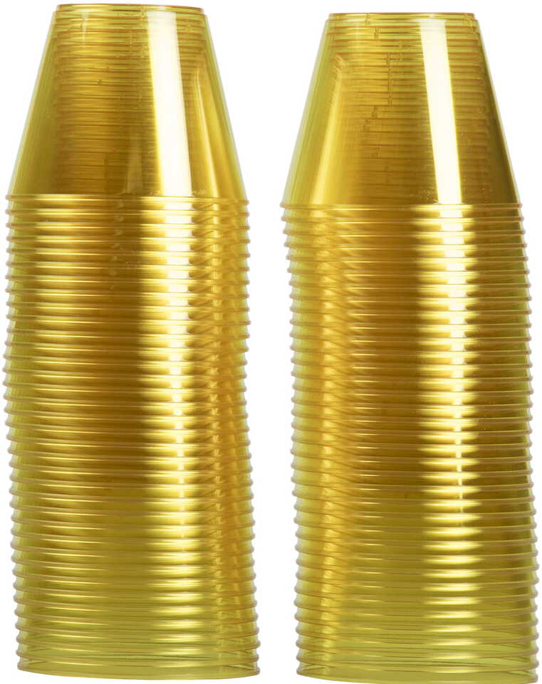 Yellow 9oz Plastic Tumblers - 72 Pack
