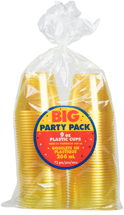 Yellow 9oz Plastic Tumblers - 72 Pack