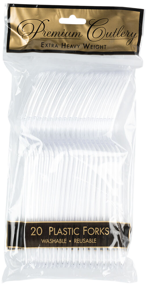 Crystal Clear Plastic Forks - 20 Pack