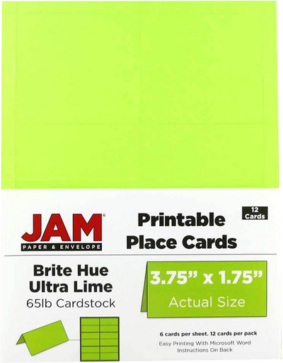 Wasabi 3 3/4 x 1 3/4 Printable Place Cards