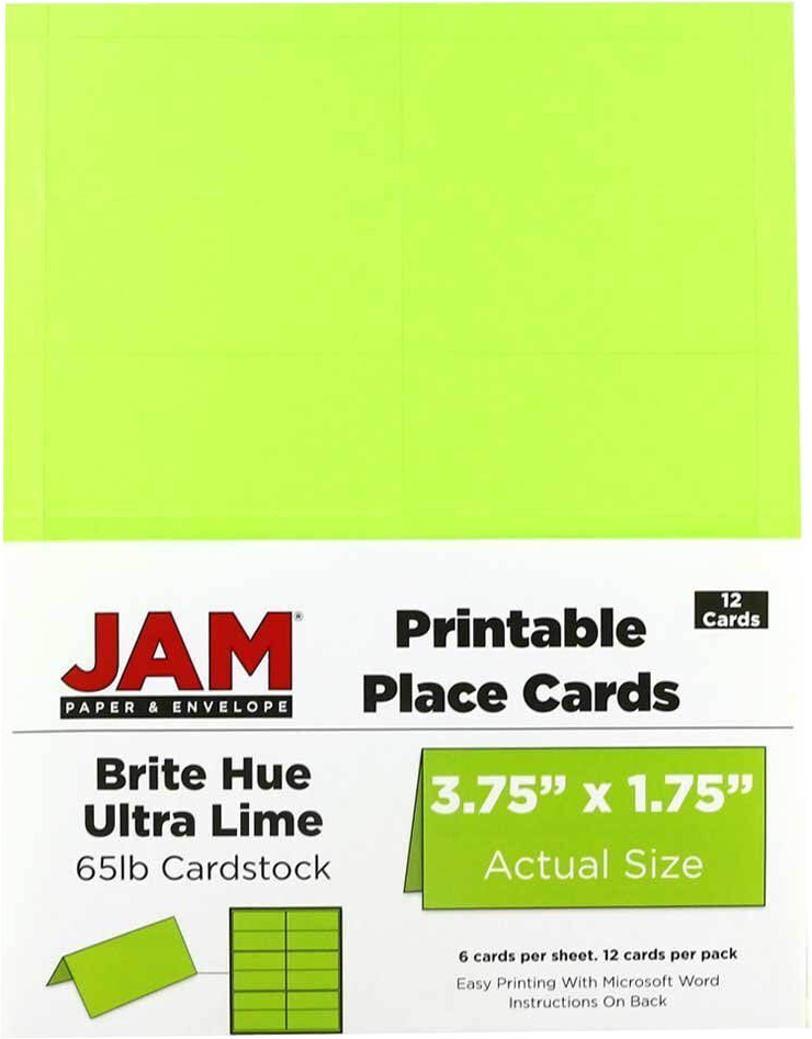 Wasabi 3 3/4 x 1 3/4 Printable Place Cards