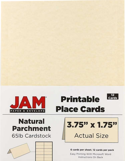 Natural Parchment 3 3/4 x 1 3/4 Printable Place Cards