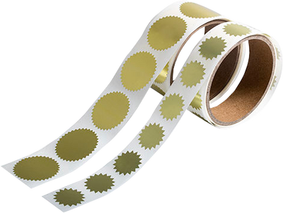 Gold Foil Combo Labels 1 Small Roll & 1 Large Roll Labels
