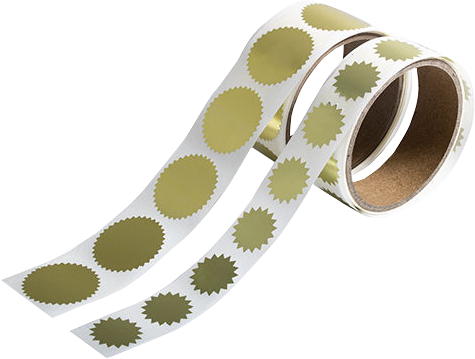 Gold Foil Combo Labels 1 Small Roll & 1 Large Roll Labels