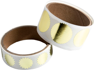 Gold Foil Combo Labels 1 Small Roll & 1 Large Roll Labels