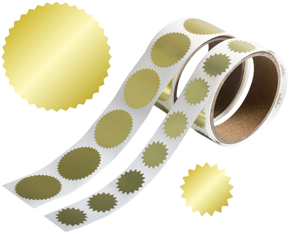 Gold Foil Combo Labels 1 Small Roll & 1 Large Roll Labels