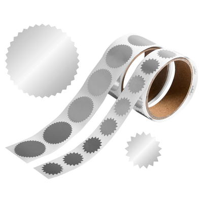 Silver Foil Wafer Seal Labels Combo Labels