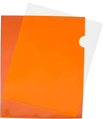 Orange 9 x 11 1/2 Plastic Sleeves