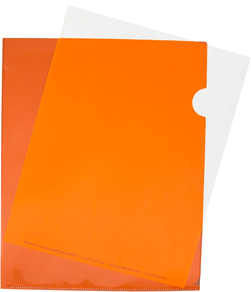 Orange 9 x 11 1/2 Plastic Sleeves