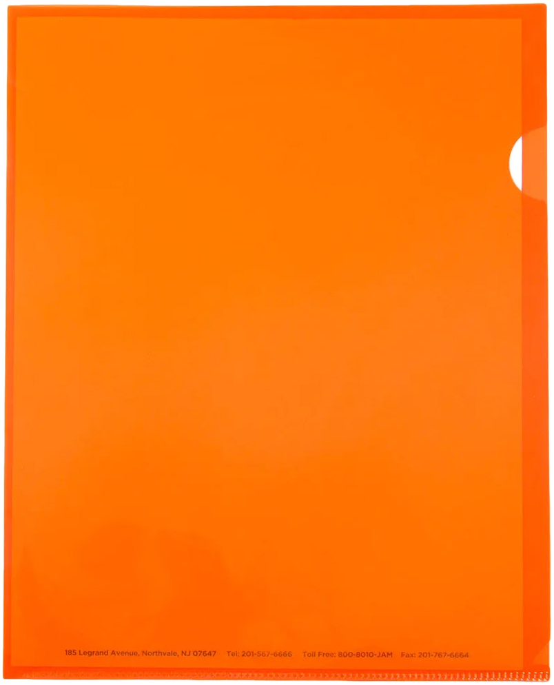 Orange 9 x 11 1/2 Plastic Sleeves