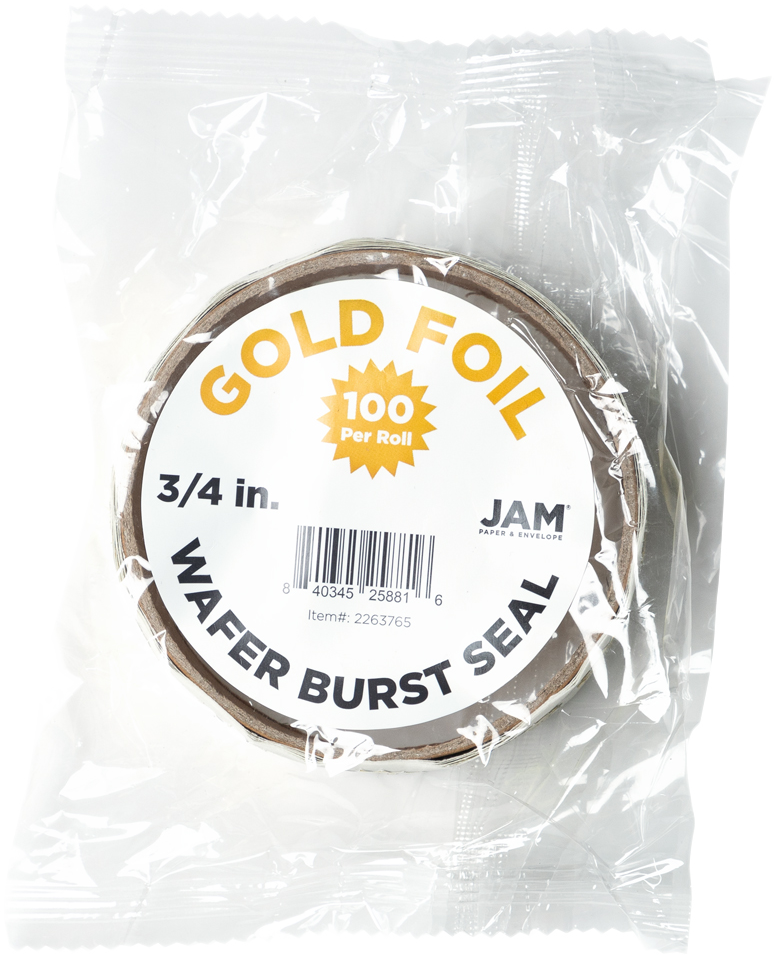 Gold Foil 3/4 Inch Roll of  Wafer Seal Labels